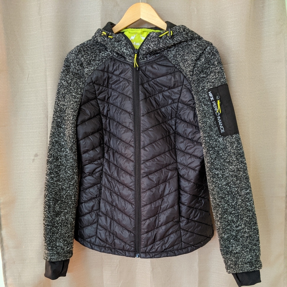 Performance Puffy/Knit Hooded Jacket